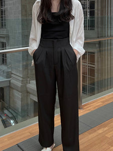 Camille High Waist Pants in Black