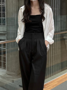 Camille High Waist Pants in Black