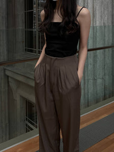 Camille High Waist Pants in Brown